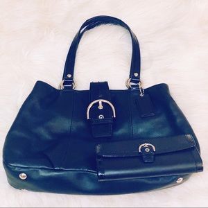 Coach Ashley Black Leather Purse and Wallet Lot